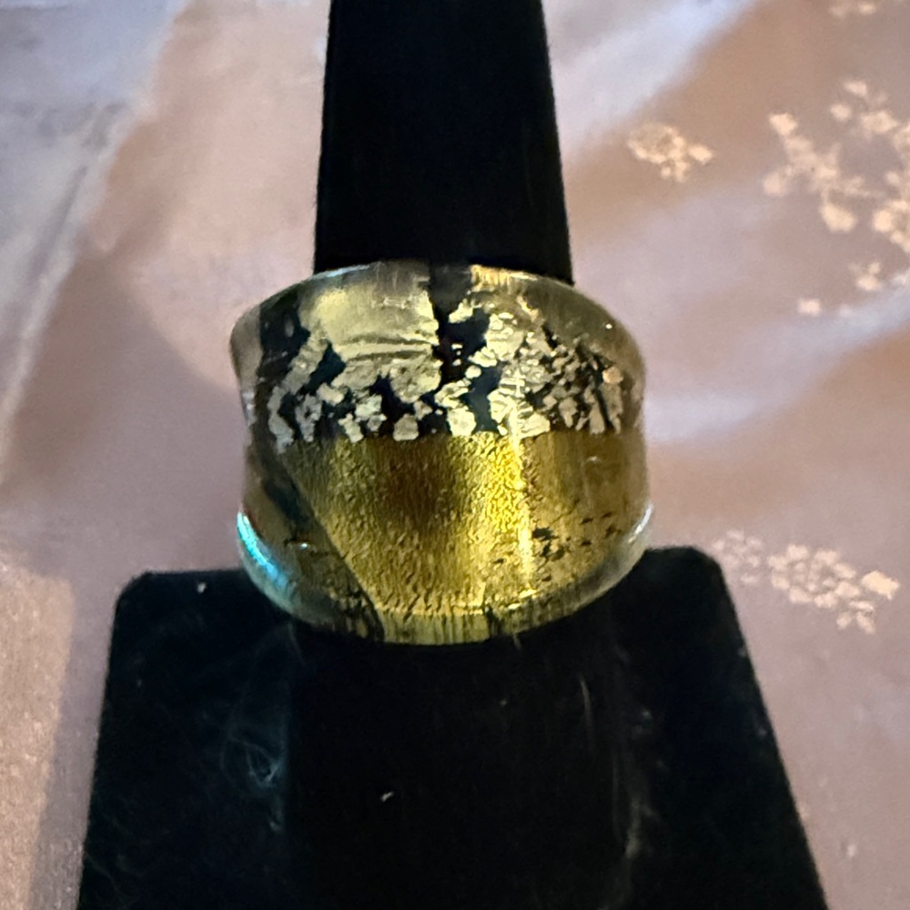 Gold and Black Marano Italian ring